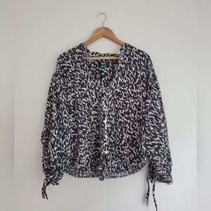 MaEVe by Anthropology "A+nthropologie" spotted light blouse women's size 1X